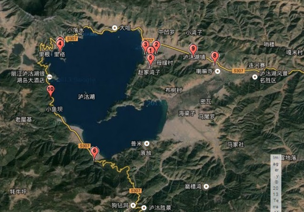 泸沽湖卫星地图
